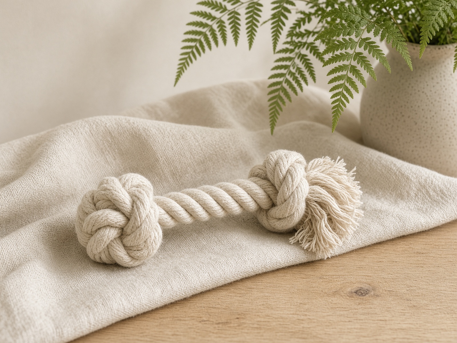 Natural cotton rope tug toy