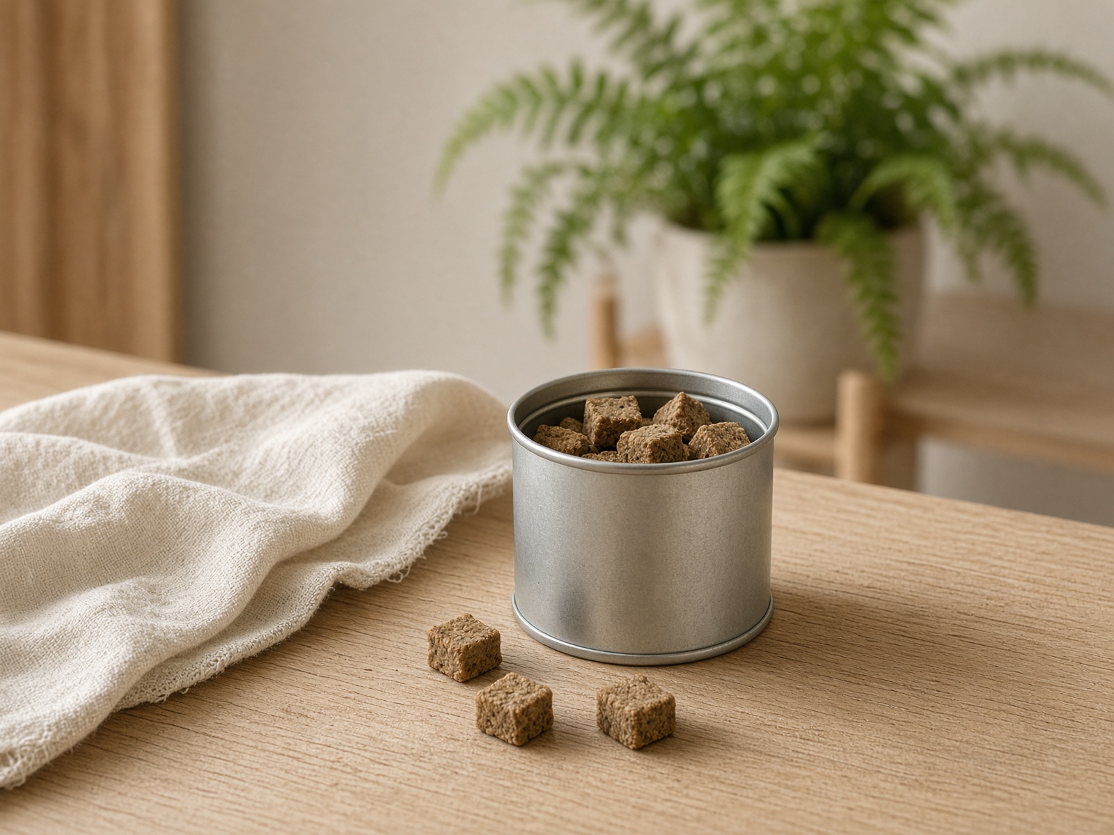 Tin of dog training treats